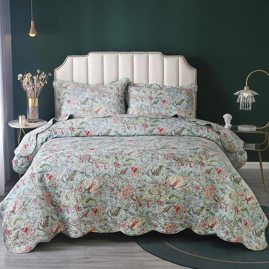 Trapunta a fiori vintage con federe