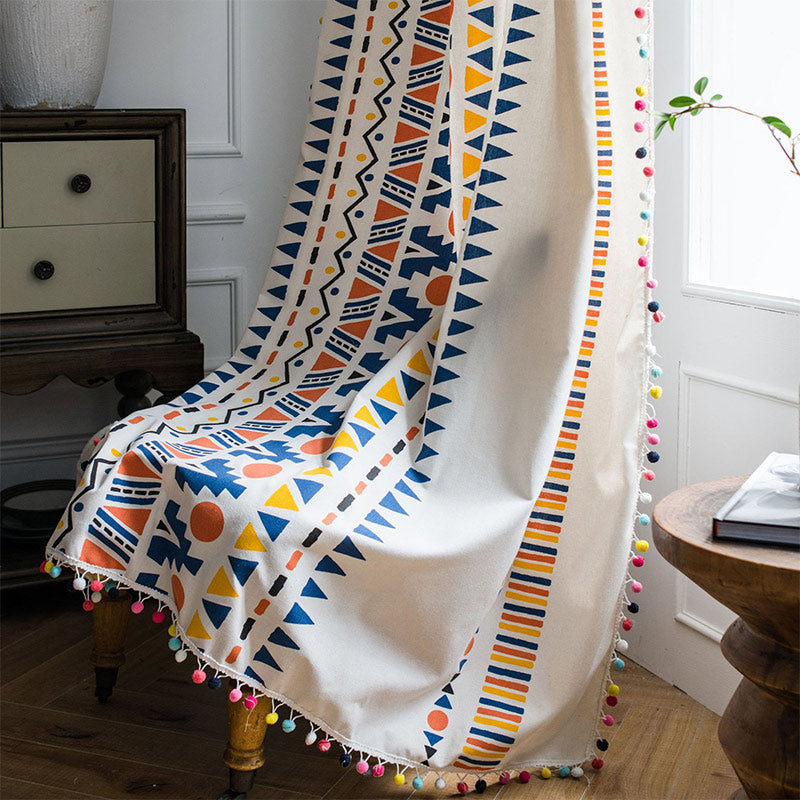 Tenda geometrica colorata Boho Ownkoti con nappa
