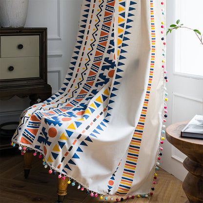 Tenda geometrica colorata Boho Ownkoti con nappa