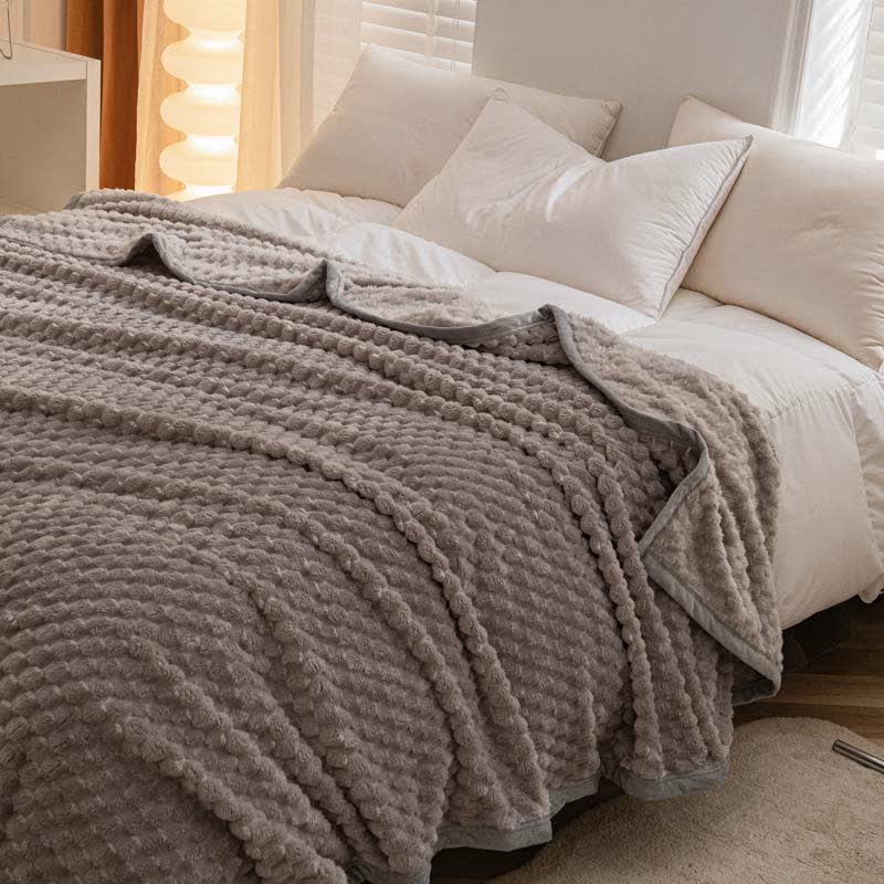 Coperta reversibile in velluto morbido tinta unita