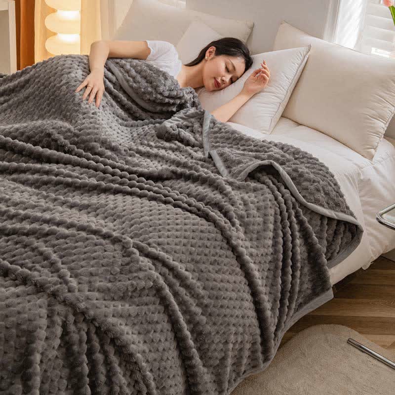 Coperta reversibile in velluto morbido tinta unita