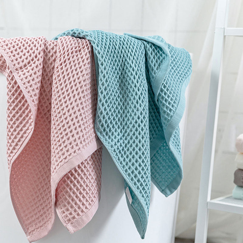 Asciugamano da bagno in cotone traspirante Ownkoti con trama a nido d'ape