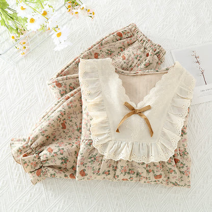 Completo da casa in cotone Vintage Rose Garden