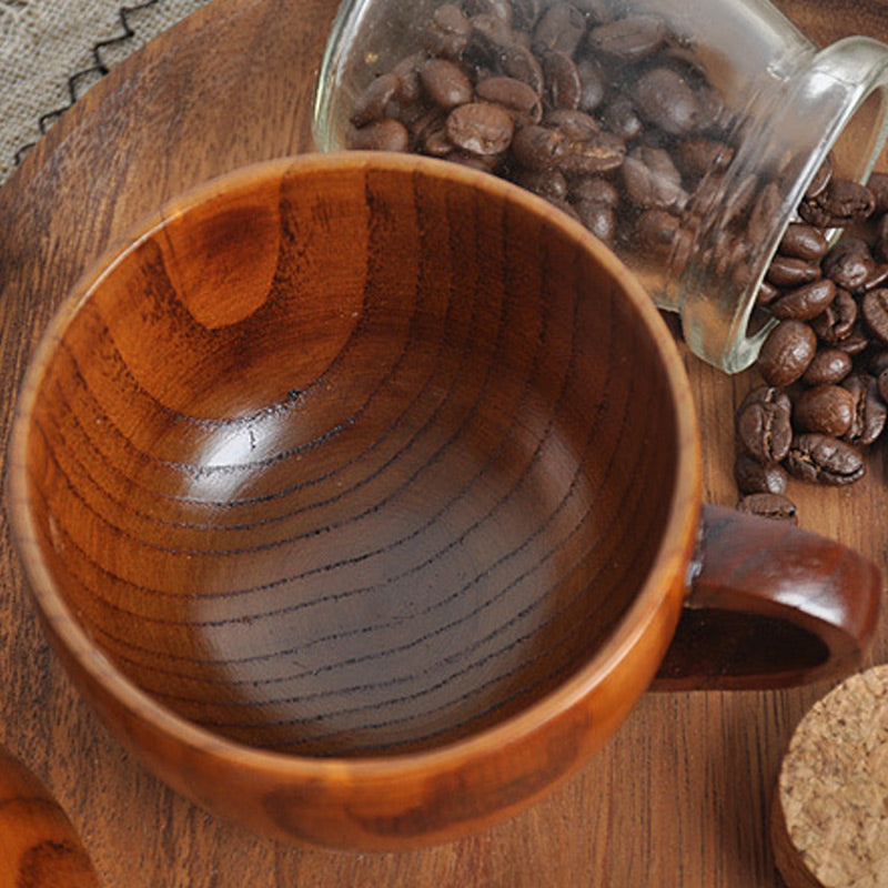 Tazza da tè in legno naturale Ownkoti con manico (2 pezzi)