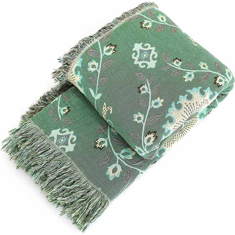 Copridivano retrò Ownkoti, coperta reversibile in cotone