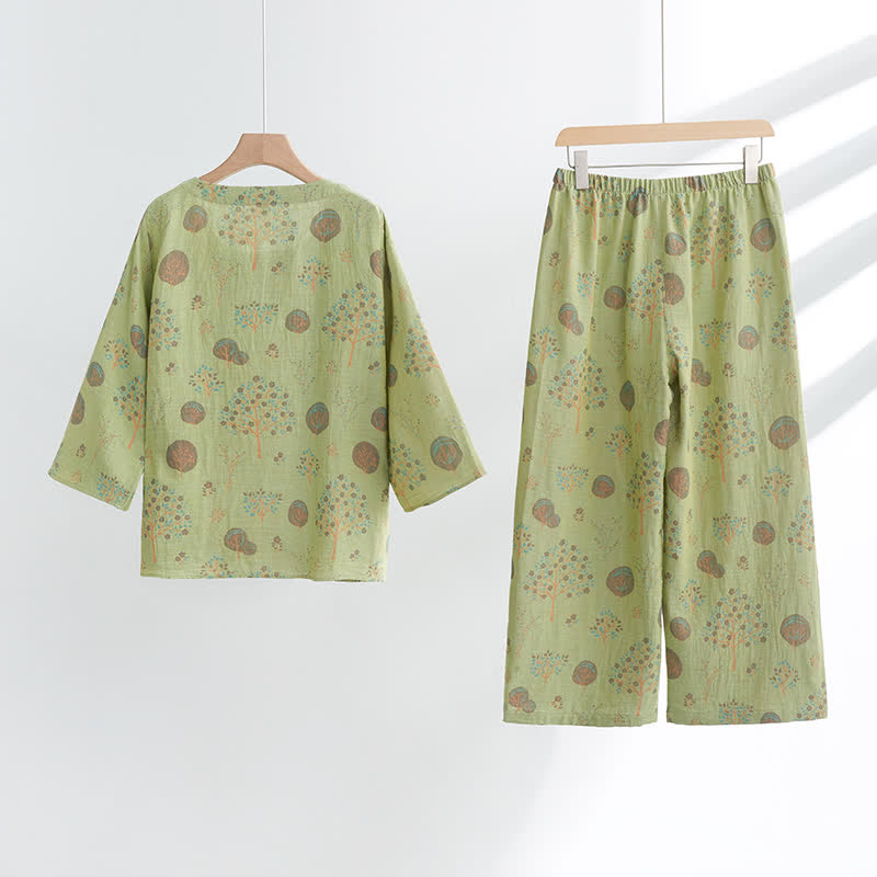 Completo da casa in cotone jacquard Leaf Tree - image 2