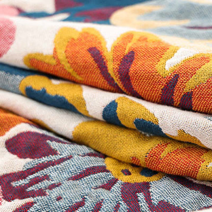 Trapunta reversibile in cotone con fiori colorati e luminosi