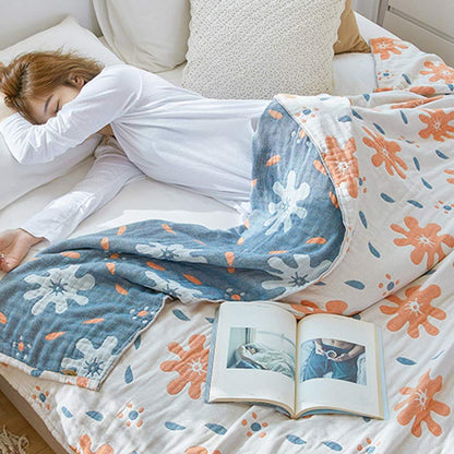 Trapunta reversibile traspirante in cotone con fiori carini