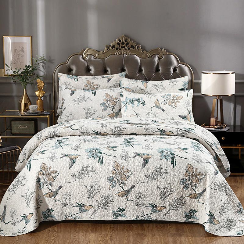 Trapunta in cotone con federa "Happy Bird"
