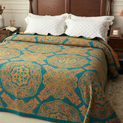 Copriletto reversibile in fibra di bambù con fiori Boho