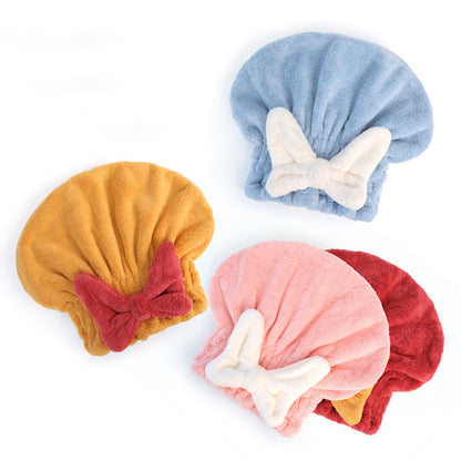 Cappello per asciugare i capelli con elastico a fiocco