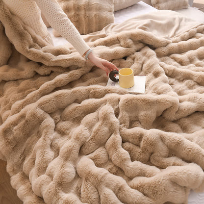 Coperta spessa in velluto di coniglio semplice