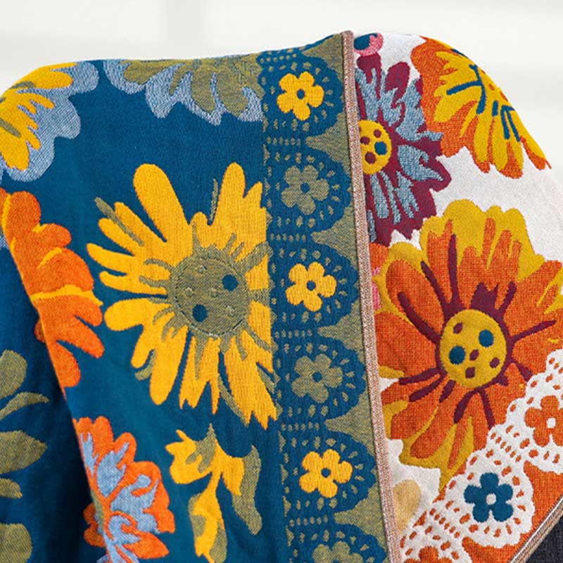 Asciugamano da bagno in morbido cotone con fiori luminosi
