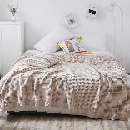 Coperta per divano Ownkoti Waffle Weave, comoda trapunta