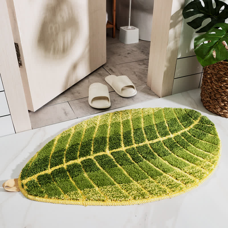 Tappeto morbido per porta Ownkoti Green Banana Leaf