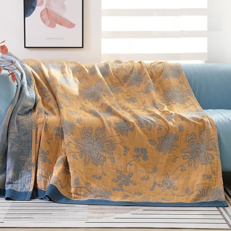 Coperta per divano in cotone con stampa floreale leggera Ownkoti
