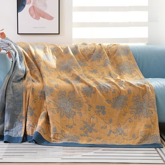 Coperta per divano in cotone con stampa floreale leggera Ownkoti