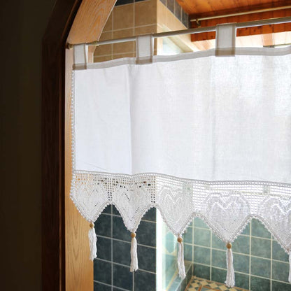 Tenda per armadio in cotone bianco, tenda corta