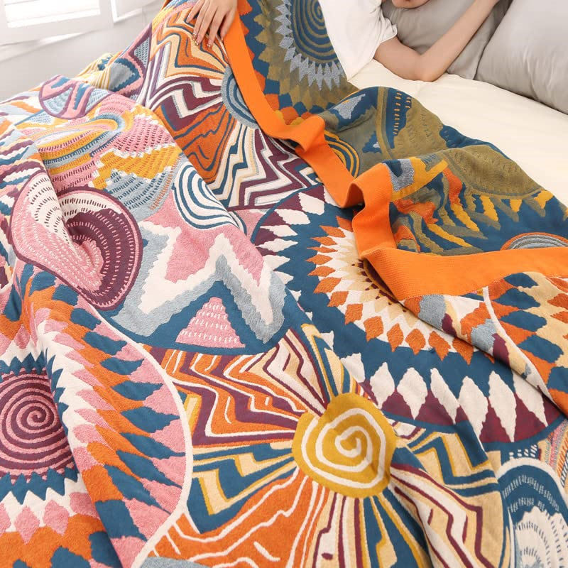 Coperta da tiro nordica Ownkoti, trapunta reversibile in cotone