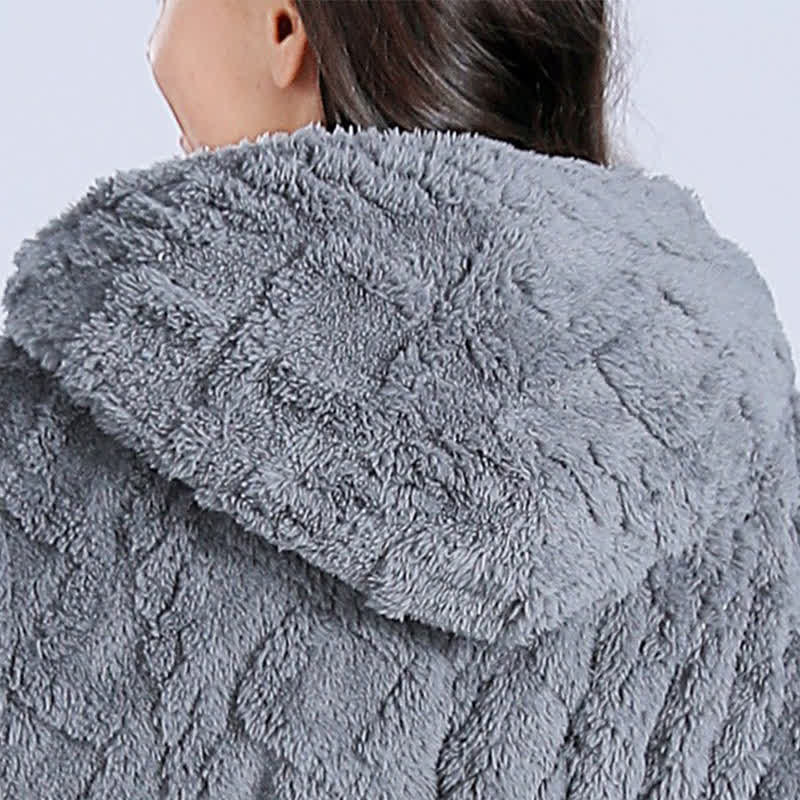 Accappatoio lungo con cappuccio in jacquard Ownkoti e cintura