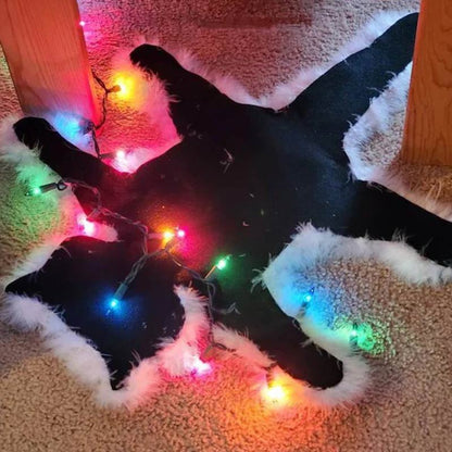 Tappeto decorativo con rifiniture in pelliccia di gatto fritto di zia Bethany