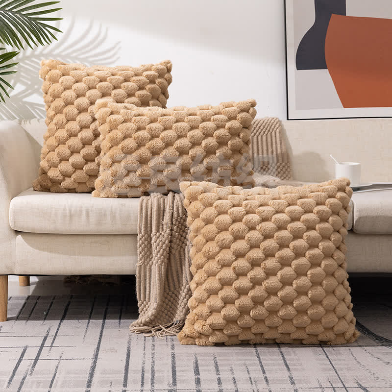 Federa decorativa soffice in velluto con fiocco di neve jacquard