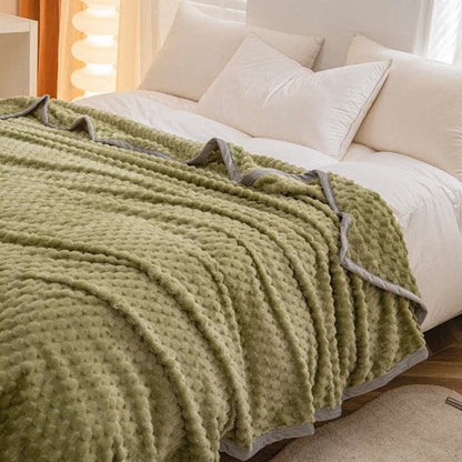 Coperta reversibile in velluto morbido tinta unita