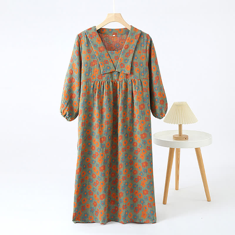 Camicia da notte in morbido cotone con colletto per bambola floreale