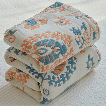 Trapunta reversibile in cotone con stampa floreale colorata