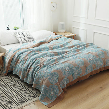 Trapunta reversibile leggera in cotone Peony