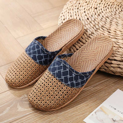 Moderne pantofole in lino antiscivolo traforate