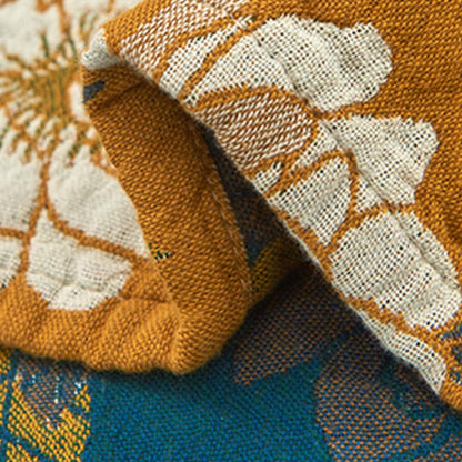 Cuscino in garza di cotone con fiori gialli (2 pezzi)