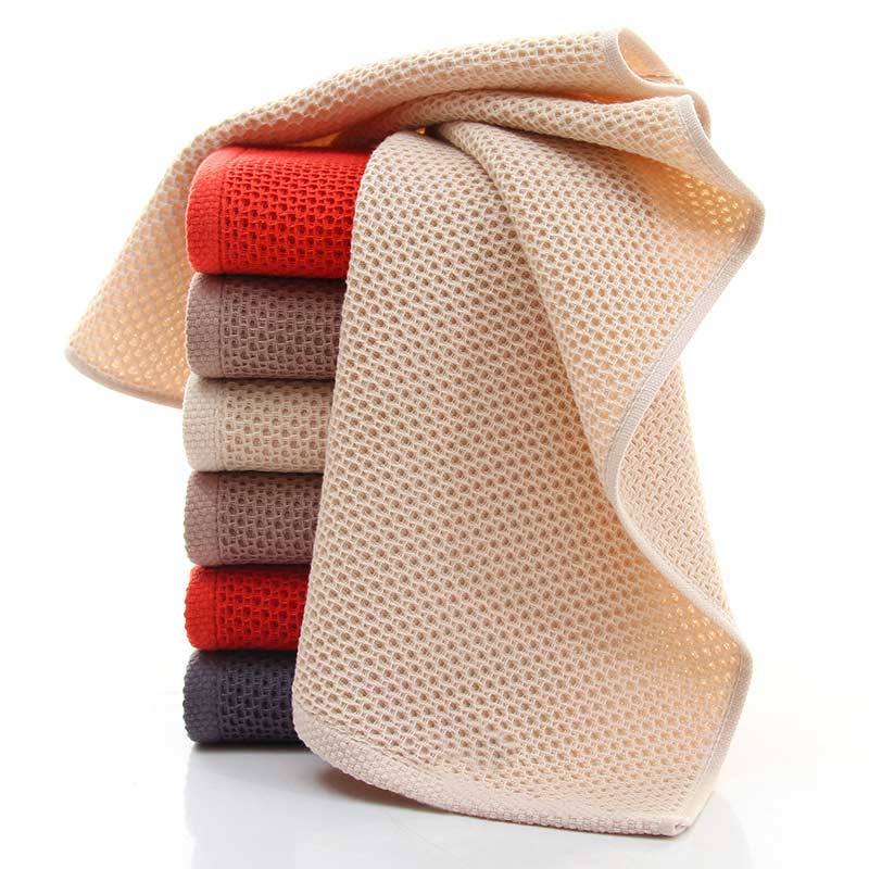 Set di asciugamani quadrati in cotone Ownkoti Simple con trama a nido d'ape (confezione da 3)