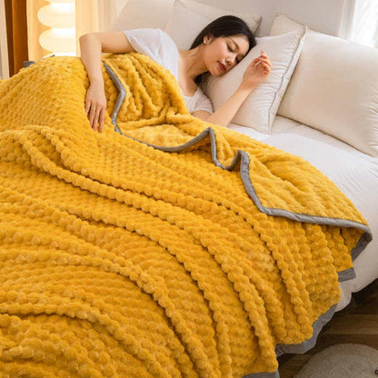 Coperta reversibile in velluto morbido tinta unita