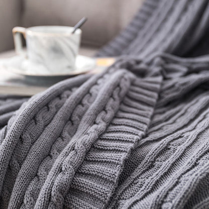 Coperta in maglia di cotone tinta unita Ownkoti per divano