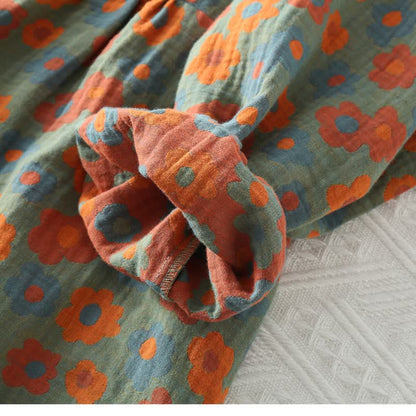 Camicia da notte in morbido cotone con colletto per bambola floreale