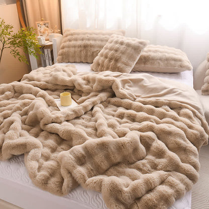 Coperta spessa in velluto di coniglio semplice