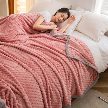 Coperta reversibile in velluto morbido tinta unita