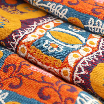 Coperta reversibile per divano in cotone arancione Boho