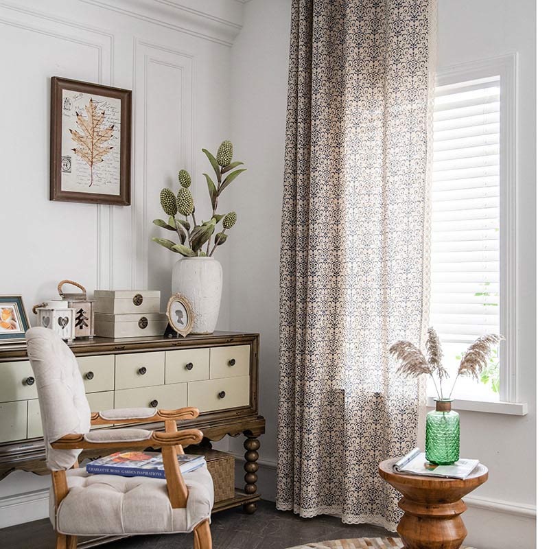 Tenda semi-oscurante con motivo Boho Blue di Ownkoti