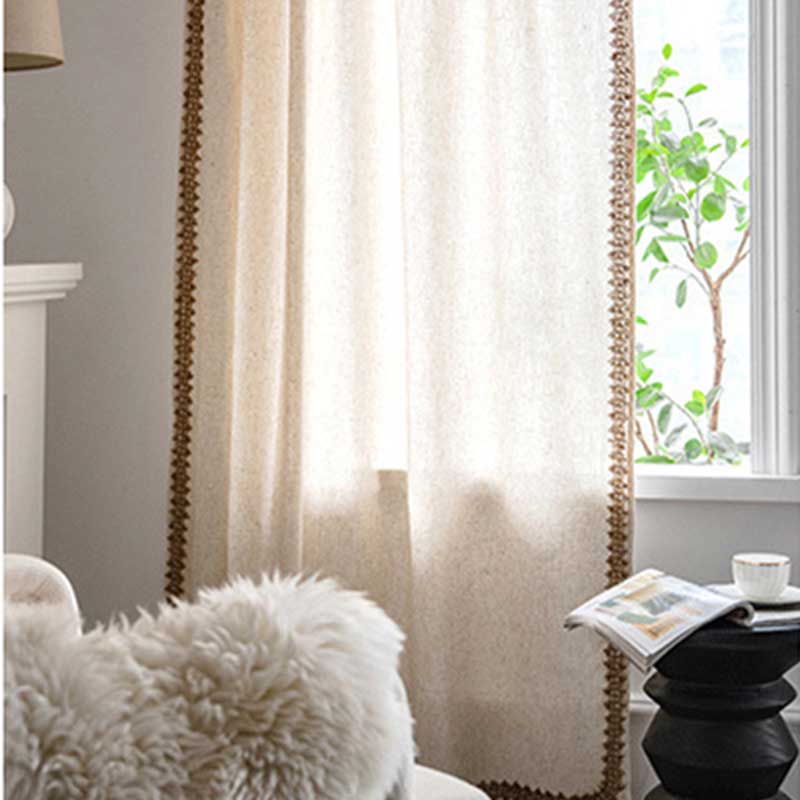 Tenda semi-oscurante beige bohémien