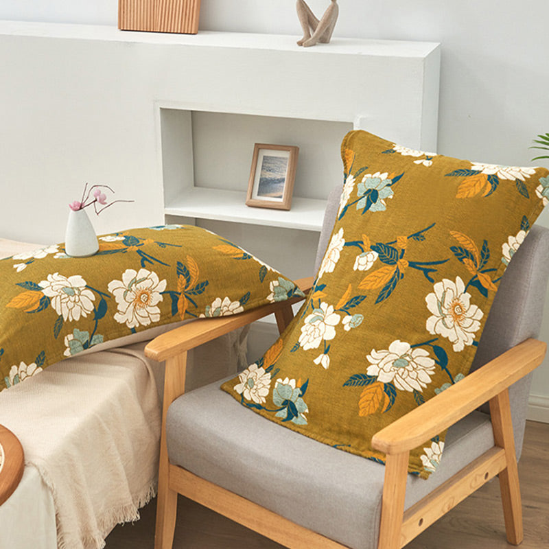 Cuscino in cotone con motivo floreale bianco Ownkoti (2 pezzi)