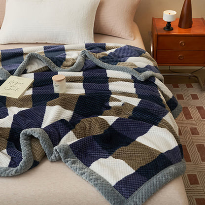 Coperta in pile di corallo caldo a quadri