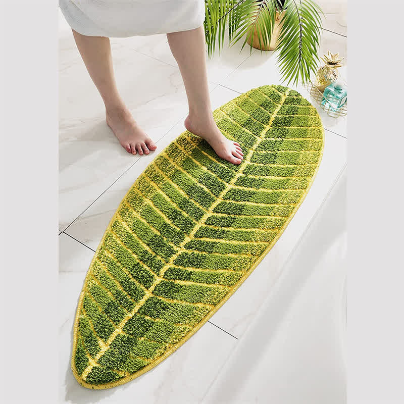 Tappeto morbido per porta Ownkoti Green Banana Leaf