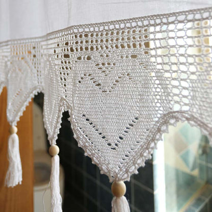 Tenda per armadio in cotone bianco, tenda corta