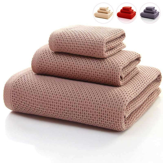 Set di asciugamani quadrati in cotone Ownkoti Simple con trama a nido d'ape (confezione da 3)