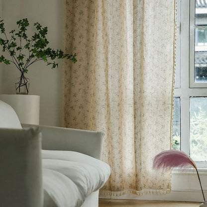 Tenda filtrante per luce floreale in stile rustico