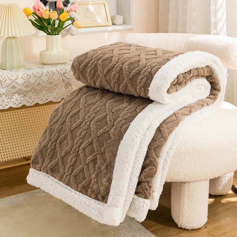 Morbida e accogliente coperta reversibile - Marrone - 200cm x 230cm - image 3