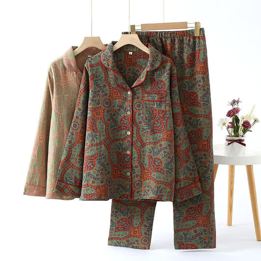 Completo da casa in cotone comodo in stile folk