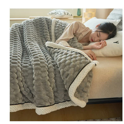 Coperta reversibile in pile di corallo spesso